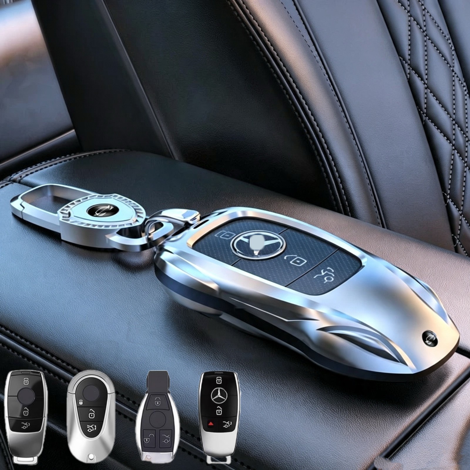 Key Fob Protector Case Cover for Mercedes Benz C E S GLC CLS C300 E400 AMG S560