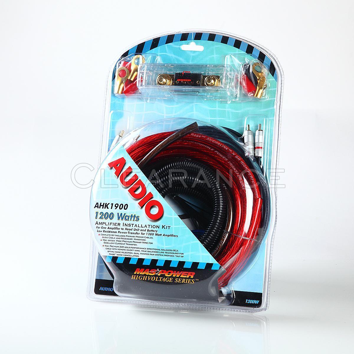 NEW 4 gauge Power  Amplifier / amp Kit 1200 Watt COMPLETE Install Wiring Kit Car