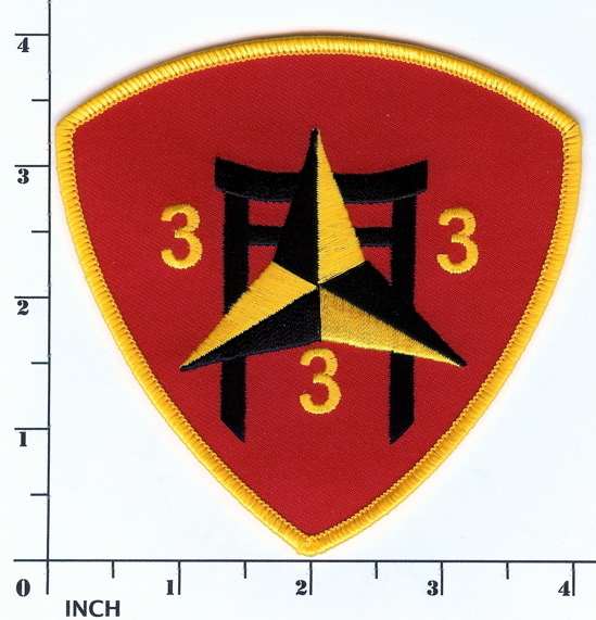 USMC 3rd Battalion/3rd Marines PATCH ! 3/3/3 OEF ! Tori Gate 3d Bn/3d Mar RARE !