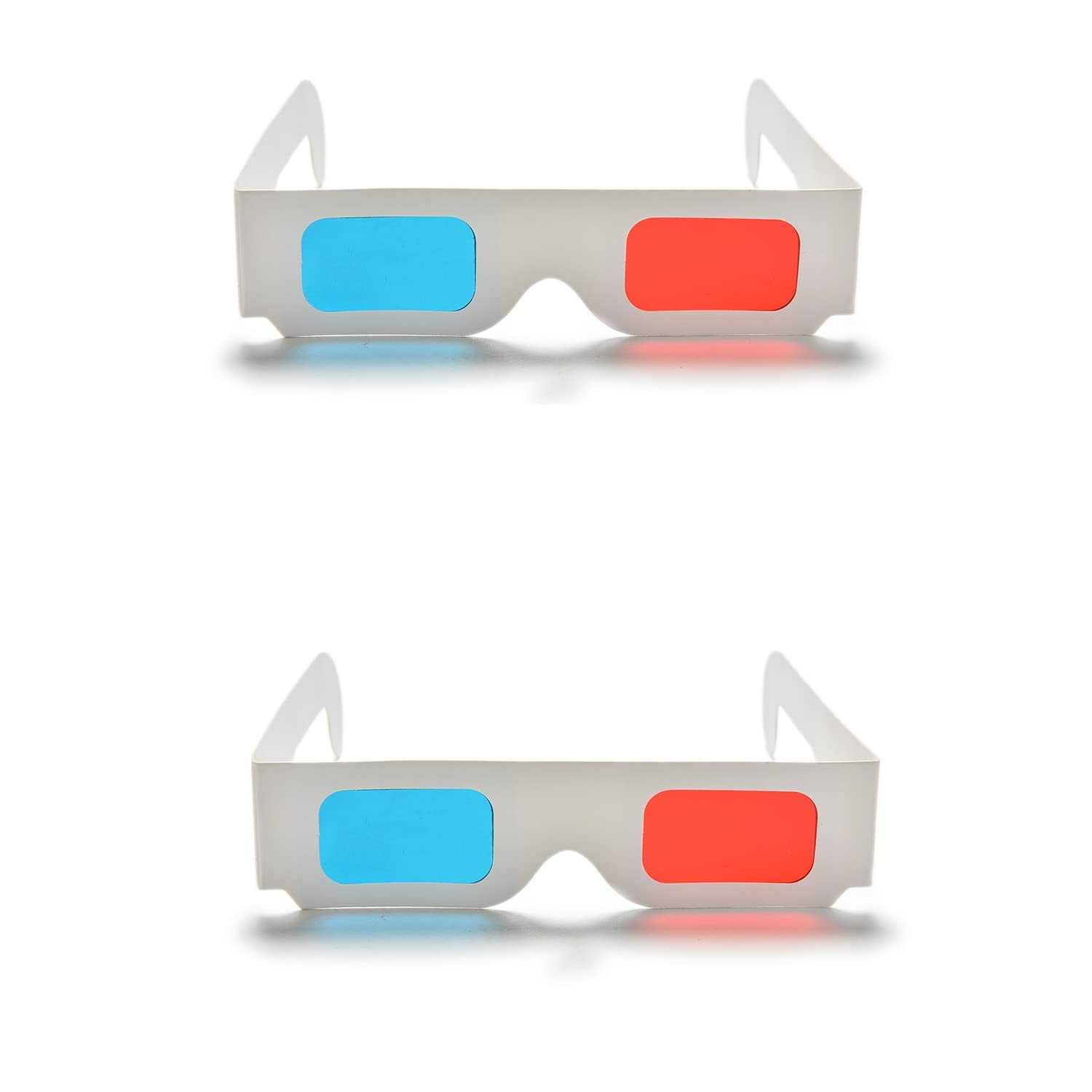 100 Pairs 3D Cardboard Glasses Red Blue Cyan Movie Anaglyph Paper