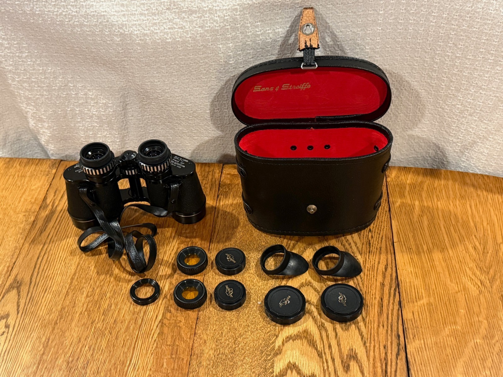 Sans & Streiffe Vintage 8 X30 mm Binoculars #888 Viking with Case and Lens Caps