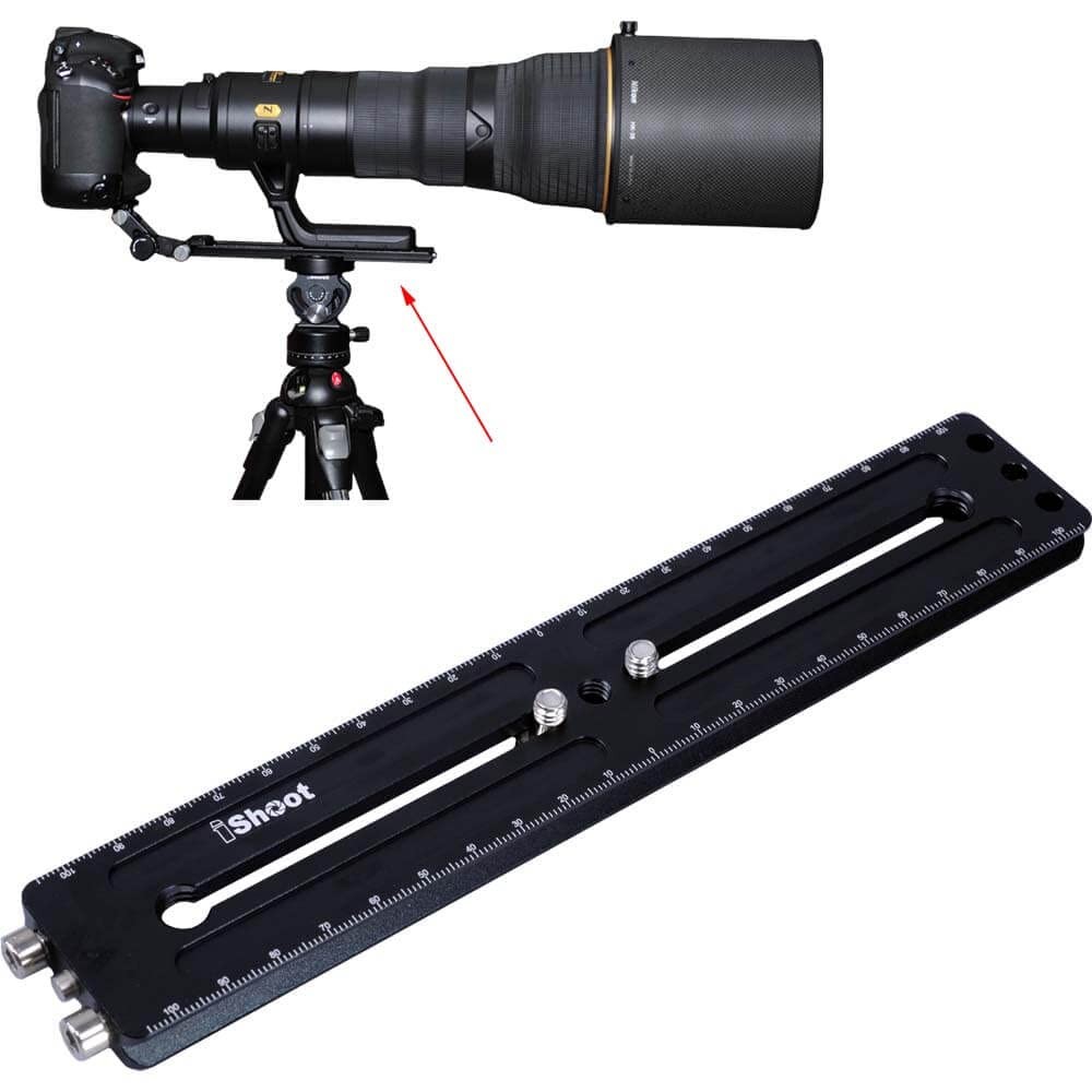 220mm Long Camera Quick Release Plate Double Slides 1/4 Screws Arca Swiss