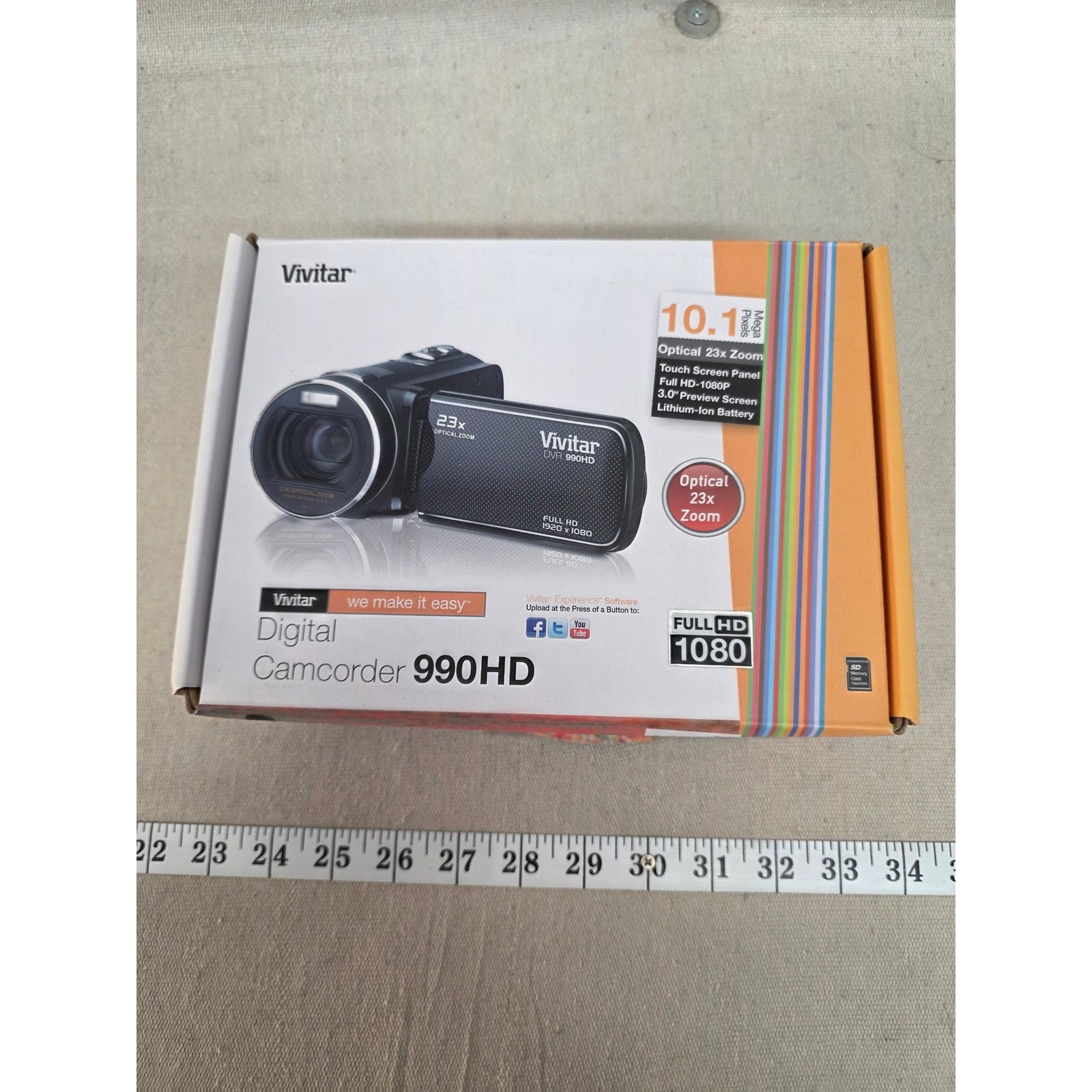 Vivitar DVR 990HD Digital Camcorder 10.1MP 1080P HD 23x Optical Zoom Black Boxed