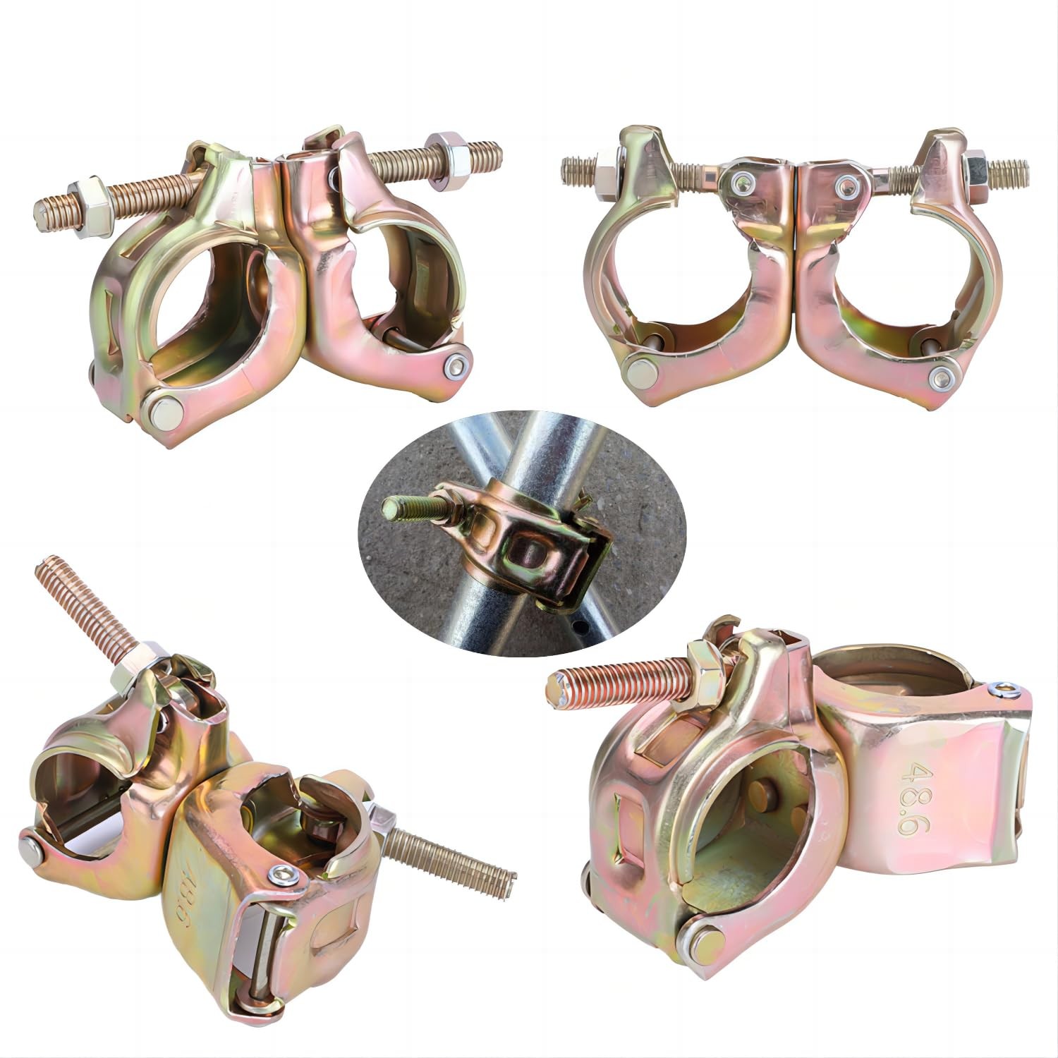 4 PCS Scaffolding Clamps British Type Swivel Fits 1-3/4 To 1-9/10 Inch OD Tube