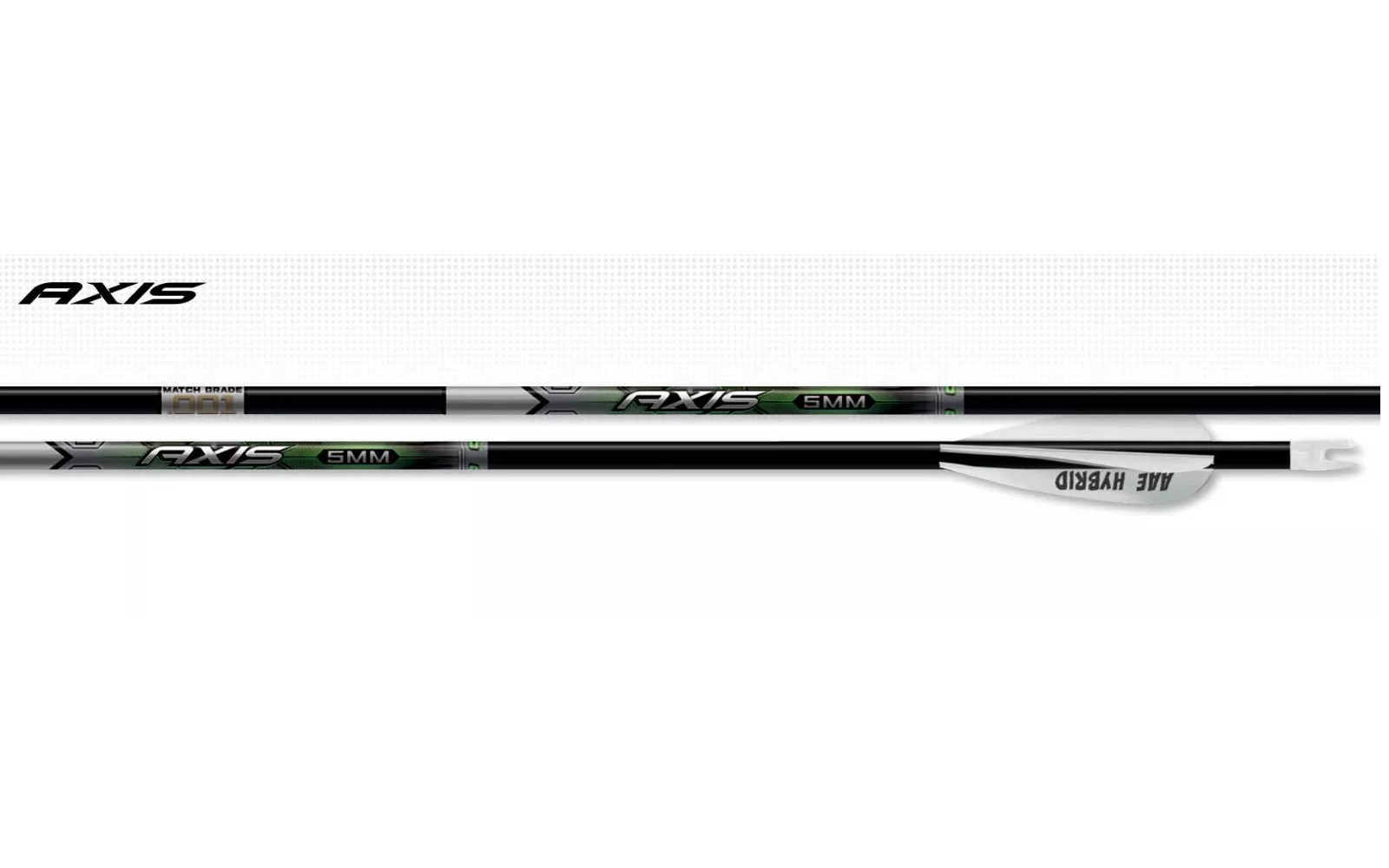Easton Axis 5MM Match Grade 340 3 Inch 26 Hybrid Vanes HIT with Collar 6 Pack
