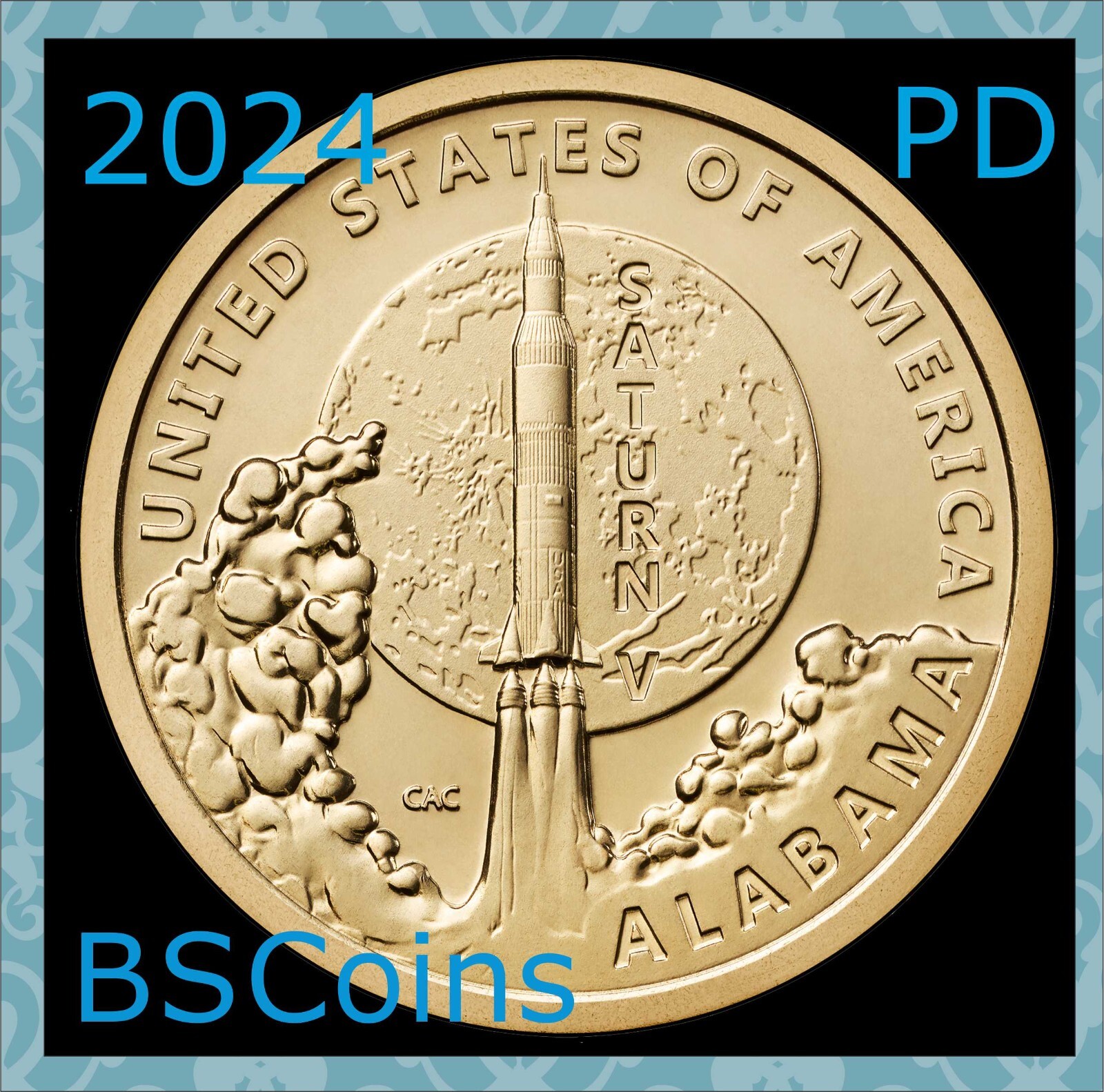 2024 P&D American Innovations Saturn V - AL Dollar - 2 Coins - FREE Ship TODAY!