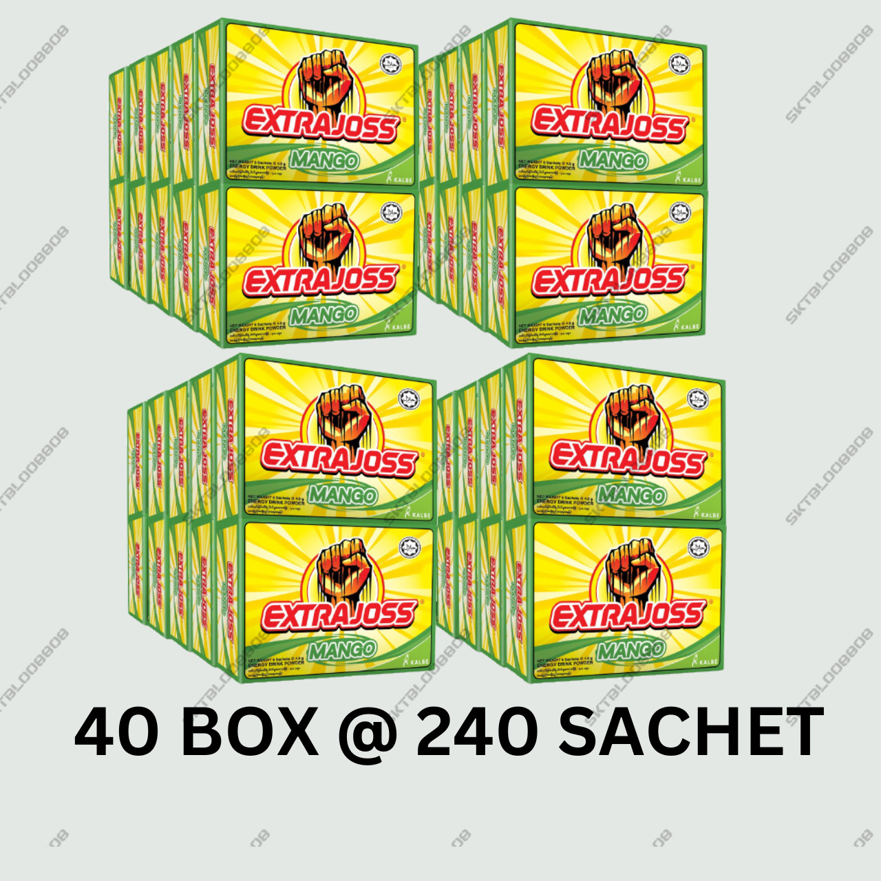 240 Sachet EXTRA JOSS Mango Flavoured Sugar Free Fast Energy Drink FREE SHIPPING