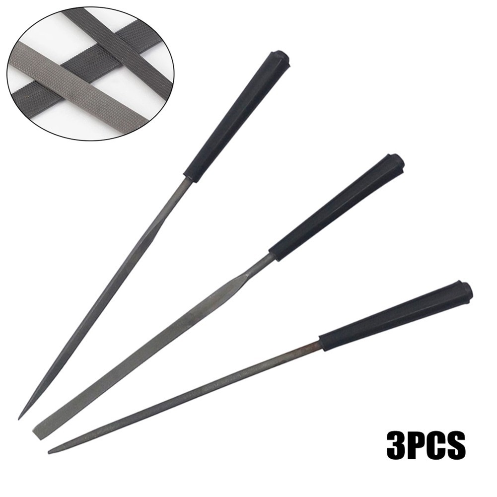 3pcs Diamond Files Convenient Easy To Use Round Silver + Black Replaceable