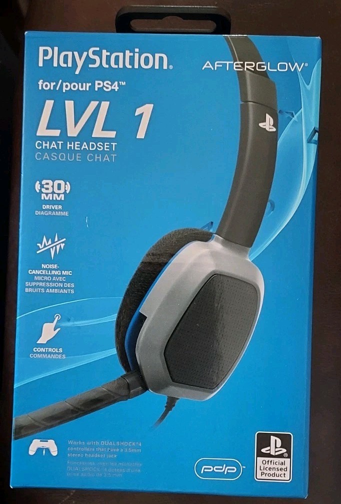 PlayStation Lvl 1 Afterglow Chat Corded Headset for Play station 4