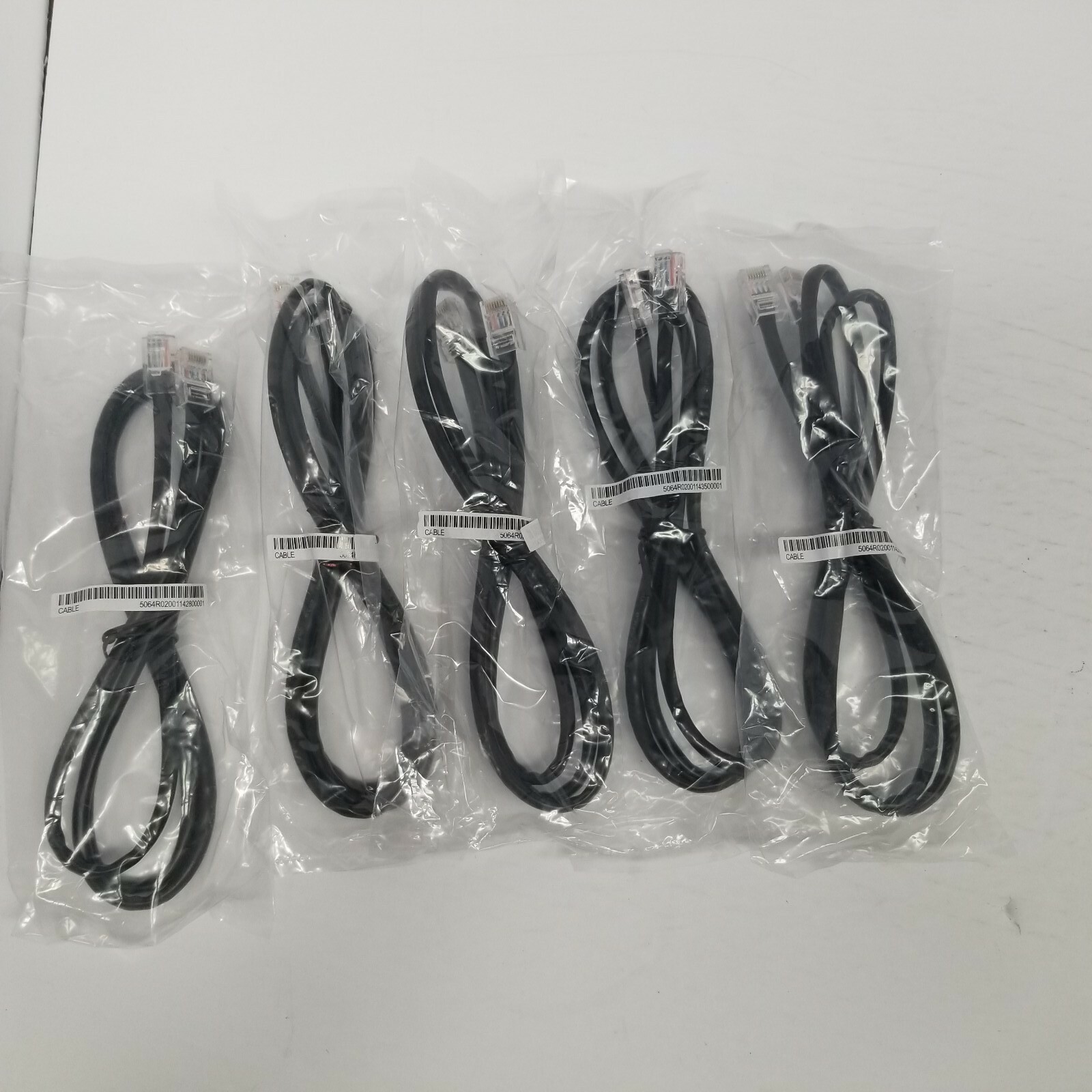Evernew 48" Black Ethernet Cable Lot of 5, E138922, 24AWG, New Sealed