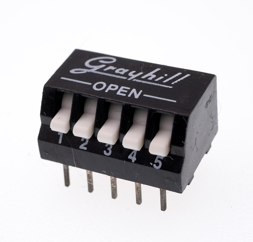 Grayhill 76PSB05S Sealed 5 Position 10 Pin SPST Through-Hole DIP Switch Lot of 5