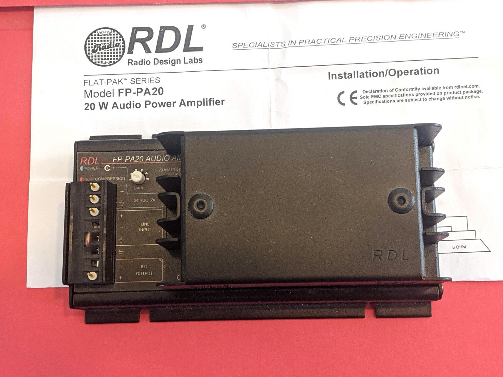 Audio Power Amplifier, 20W, MODEL RDL FP-PA20