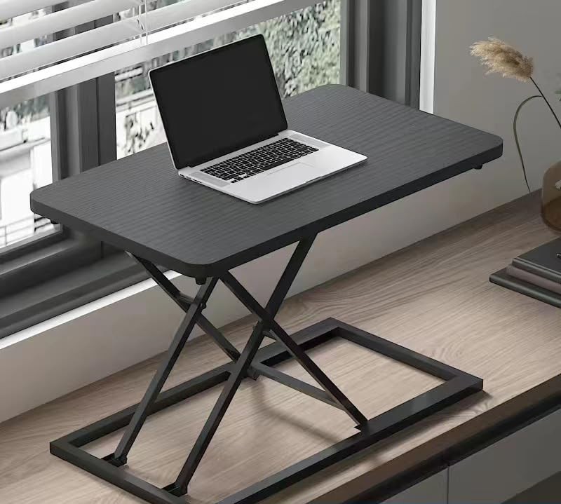VebaCidi Height Adjustable Sit to Stand Desk Riser, Compact Compact, Black