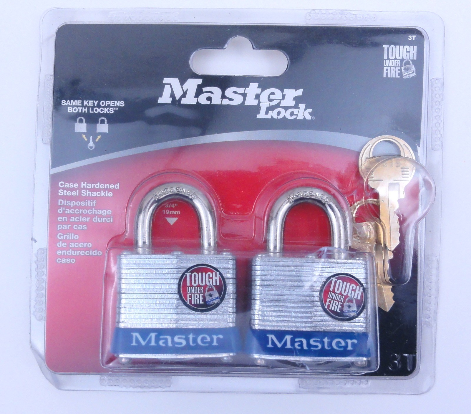 Master Lock Two Pack Padlock & Key Brand New Sealed Set 105247