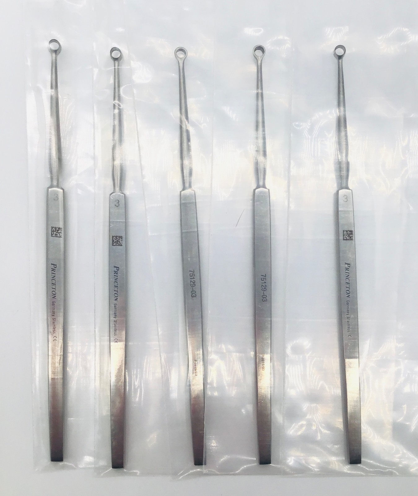 Princeton Medical 75129-03 Lupus Curette Round 3mm x 14cm - LOT of 5