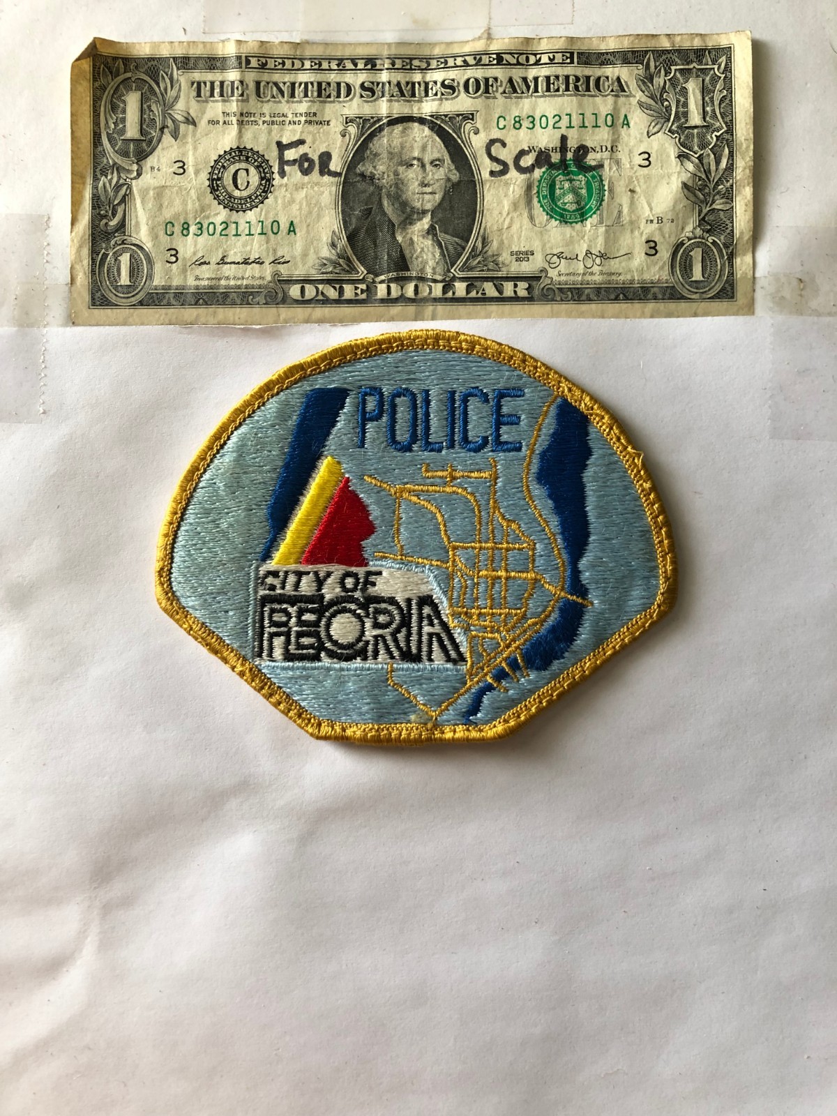 Peoria Illinois Police Patch Un-sewn Great condition