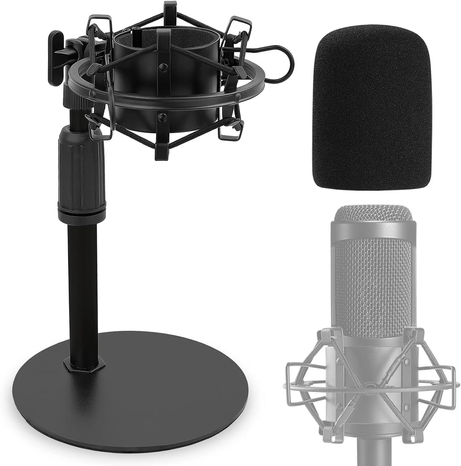 Adjustable Desk Mic Stand with Shock Mount for Audio-Technica AT2020