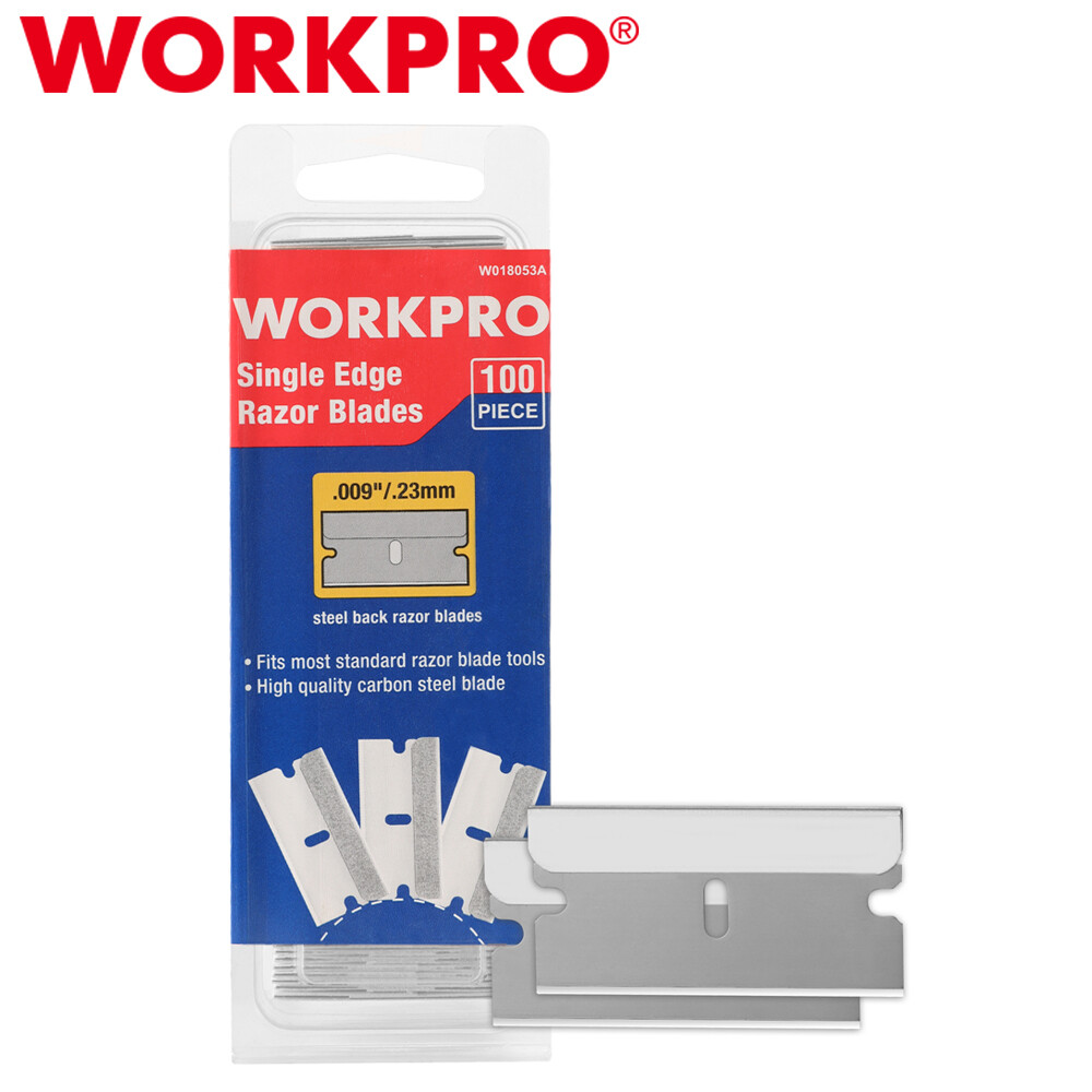 WORKPRO 100PC Single Edge Razor Blades Scraper Razor Blades One Edge Razor Blade