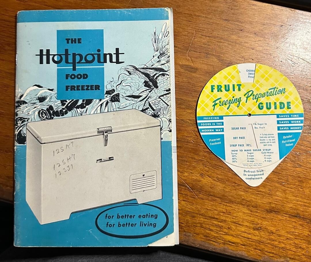 Vintage 1952 Hotpoint Food Freezer Instructions Brochure & Freezing Guide