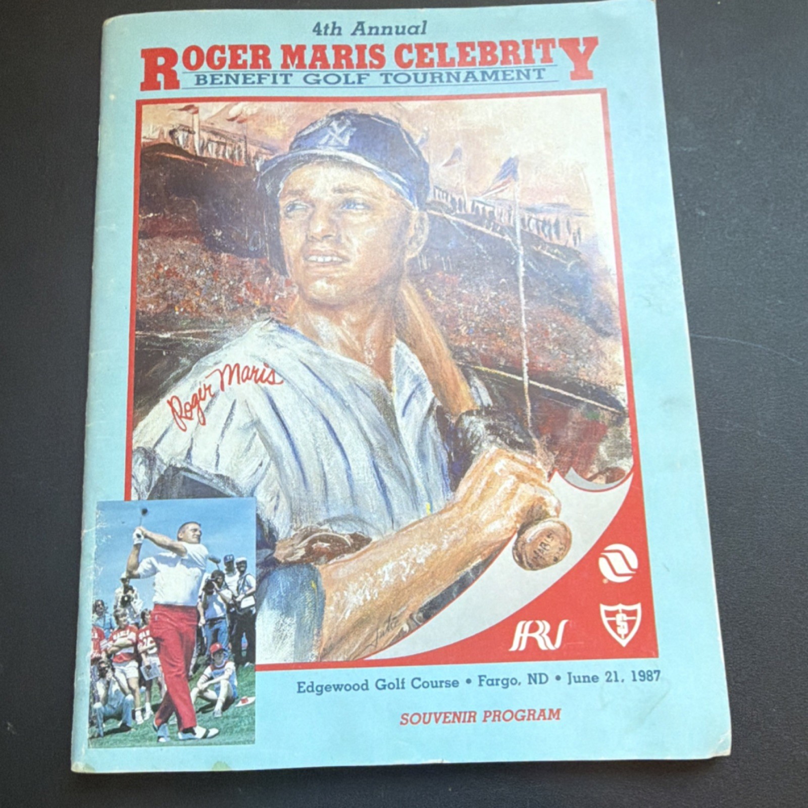 Roger Maris 1987 Celebrity Benefit Golf Tournament Souvenir Program Bill Brown S