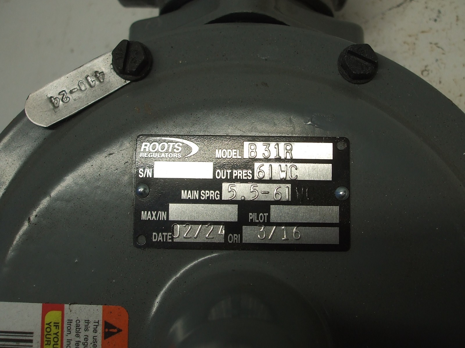 ROOTS REGULATORS B31R