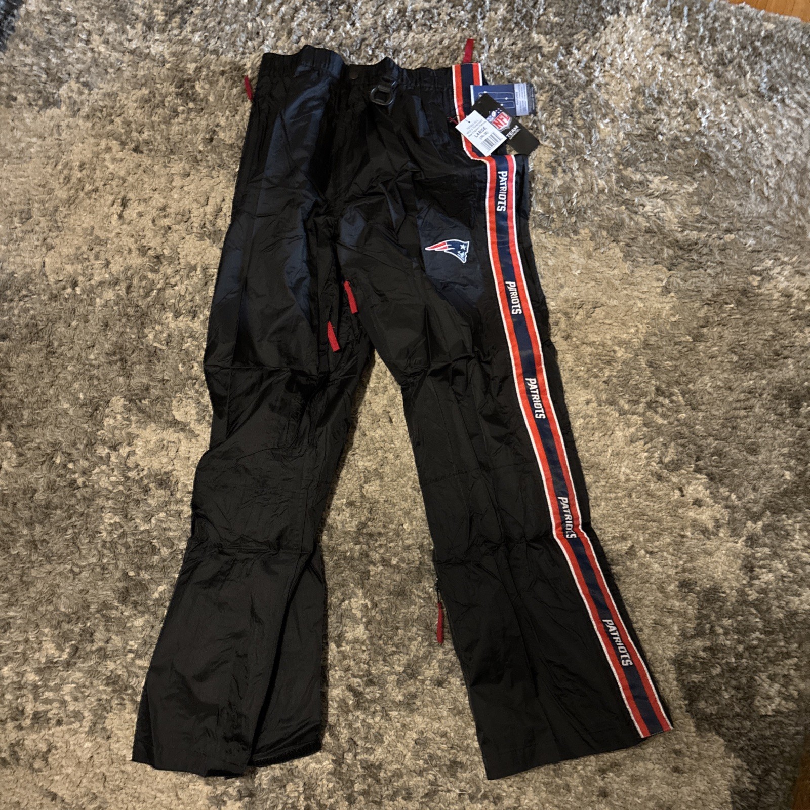 Y2K NFL Team New England Patriots Tailgate Track Pants Men large Zip Leg NWT
