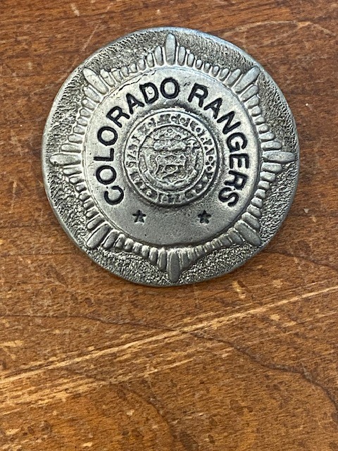 Old Colorado Ranger hat medallion 1 1/2"