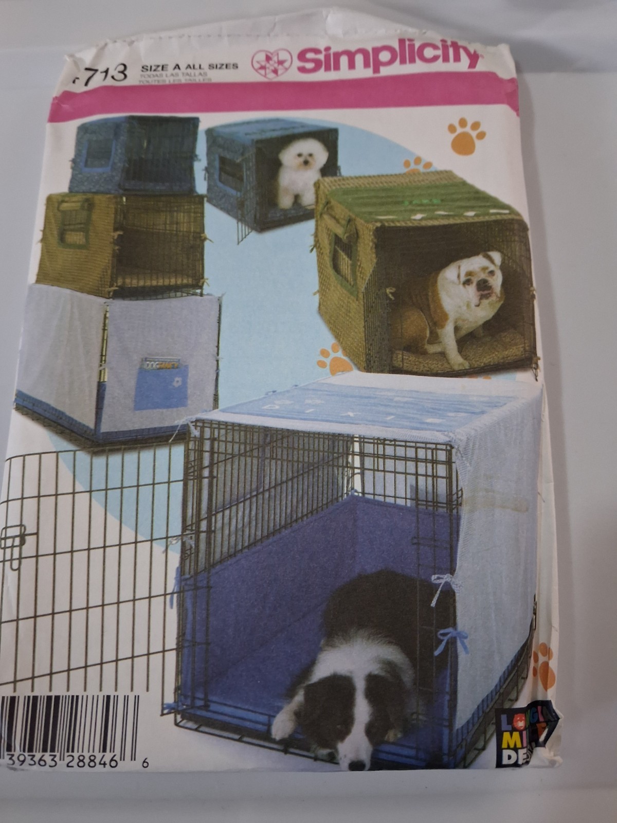4713 SIMPLICITY PET CRATE COVERS & ACCESSORIES IN 3 SIZES- UNCUTB