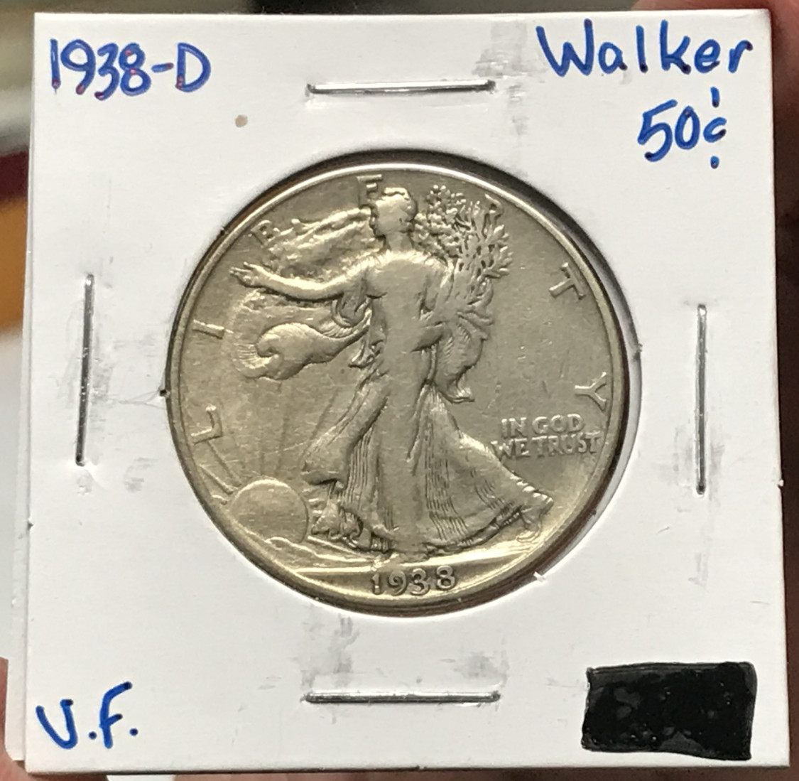 1938-D Liberty Walking Half Dollar 50C VF