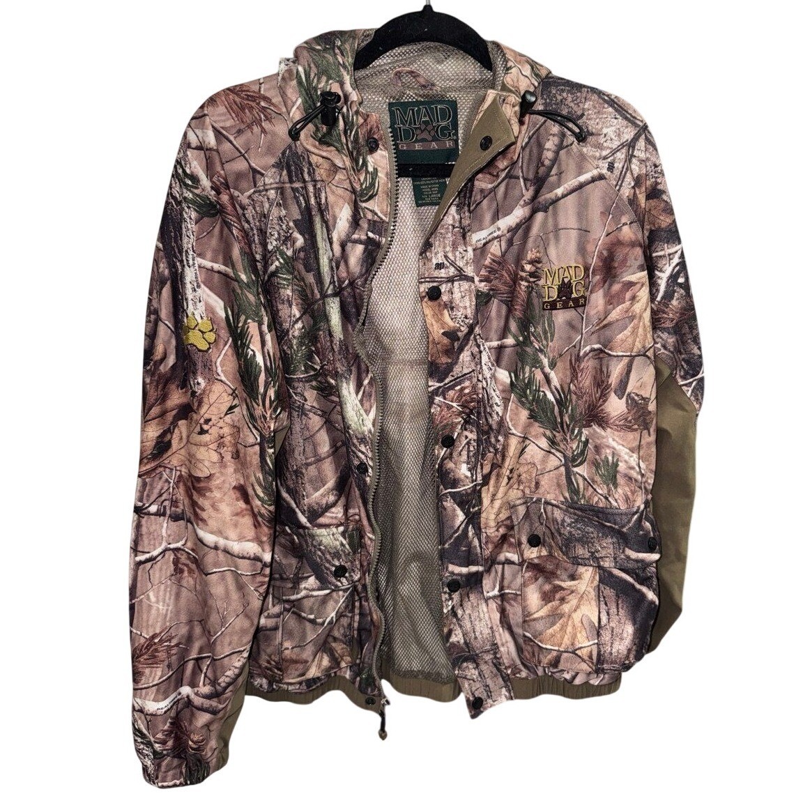 Mad Dog Gear Hunting Jacket Mens Large Camo Realtree AP Hooded M085