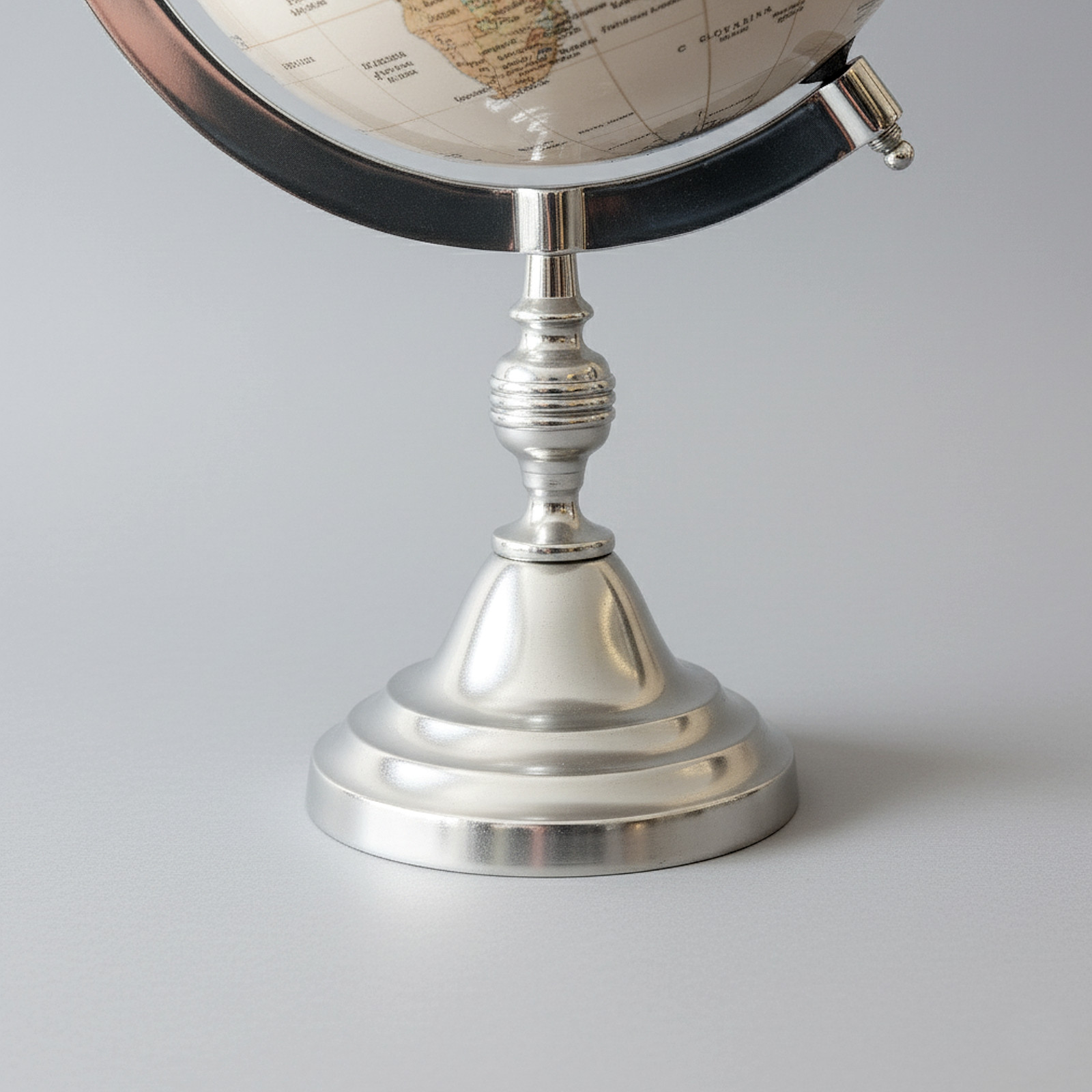 Decorative World Desk Globe 10" Diameter with Silver Base 17.5" Tall