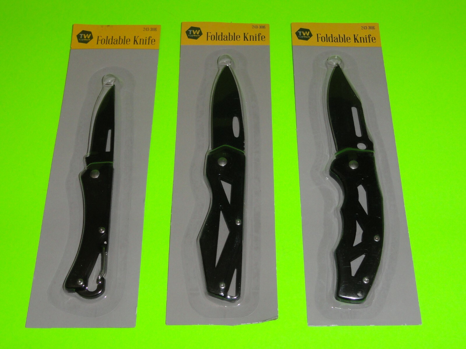 (3x) Tuff Work Foldable Pocket Knife Knives Lightweight Compact Hunting Fishing