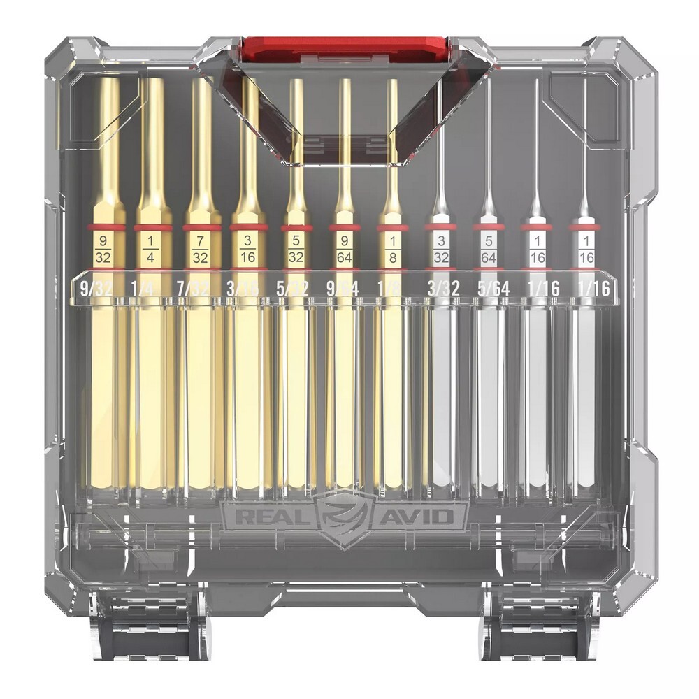 Real Avid Accu-Punch 11 Piece Punch Set 7 Brass/4 Steel Includes Case - AVAPKB