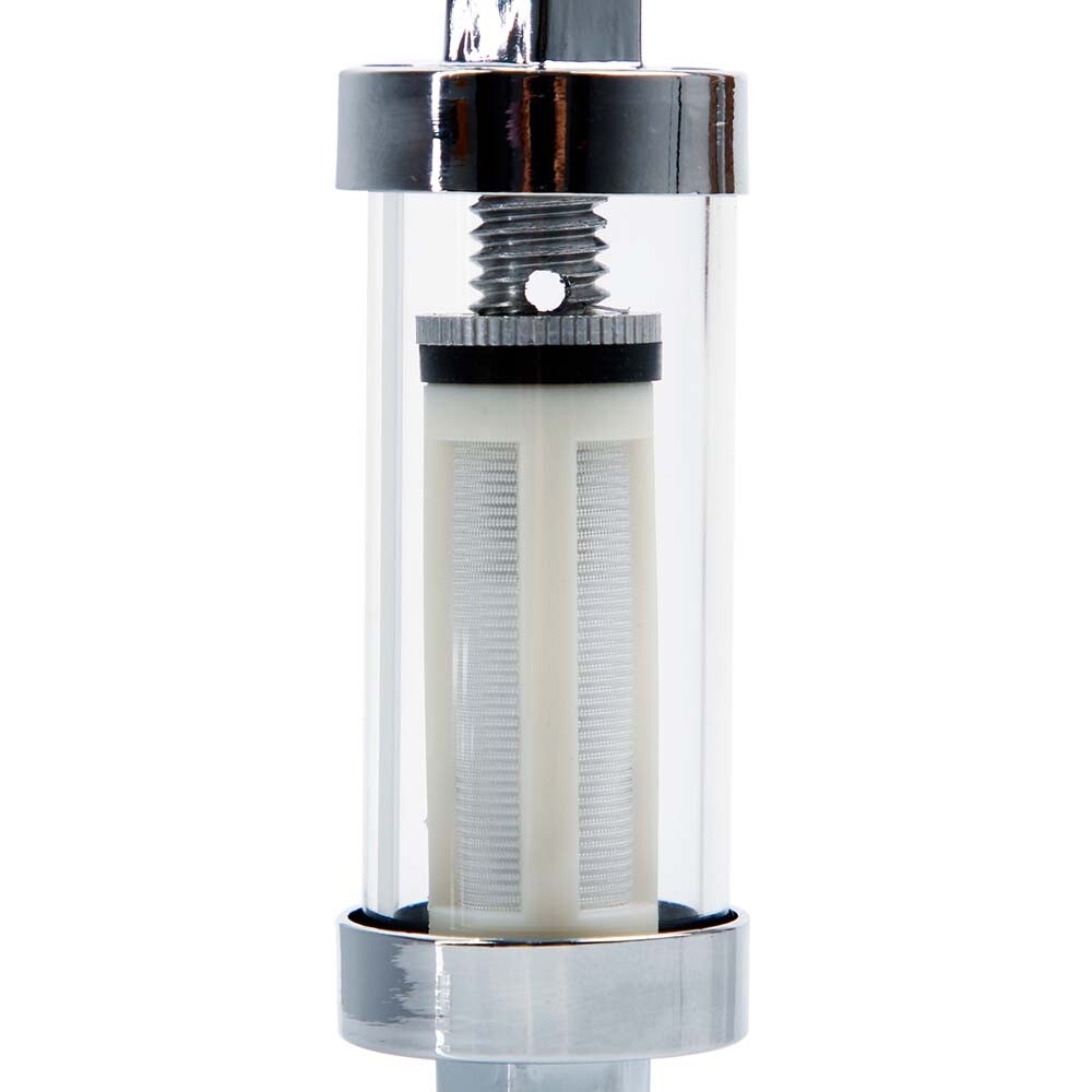 2PCS Universal 1/4" 5/16" 3/8" Chrome Glass Reusable Washable Inline Fuel Filter