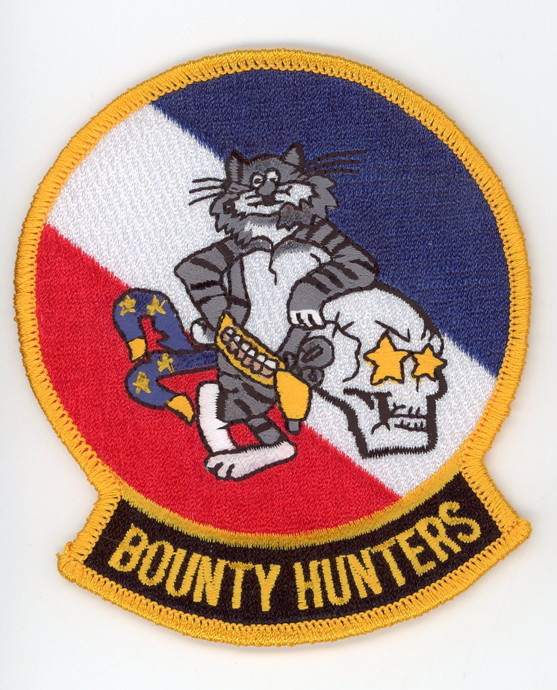 PATCH USN F-14 ROMCAT VF-2 BOUNTY HUNTERS CAT IRON ON PARCHE