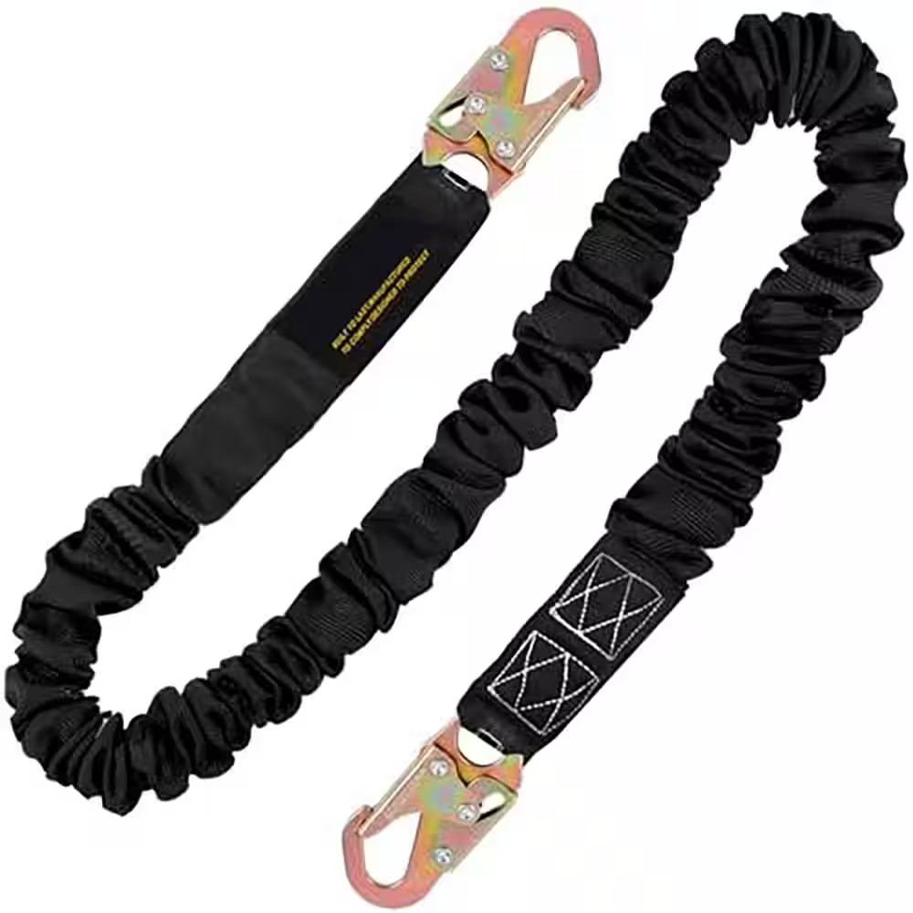 6 Ft. Retractable Safety Harness Lanyard Fall Protection Climbing Strap with Sho