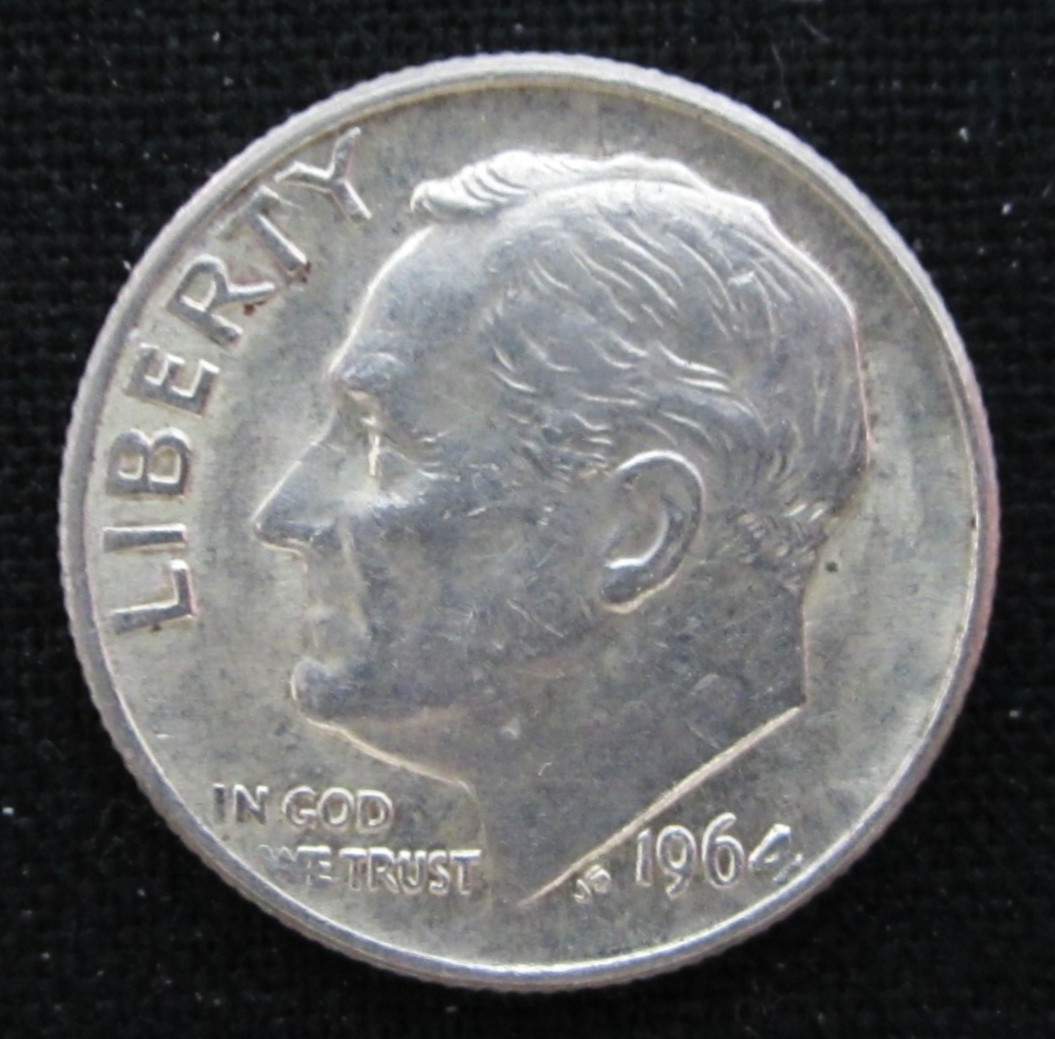 1964 (P) Philadelphia Roosevelt Silver Dime - Circulated - Actual Coin I181