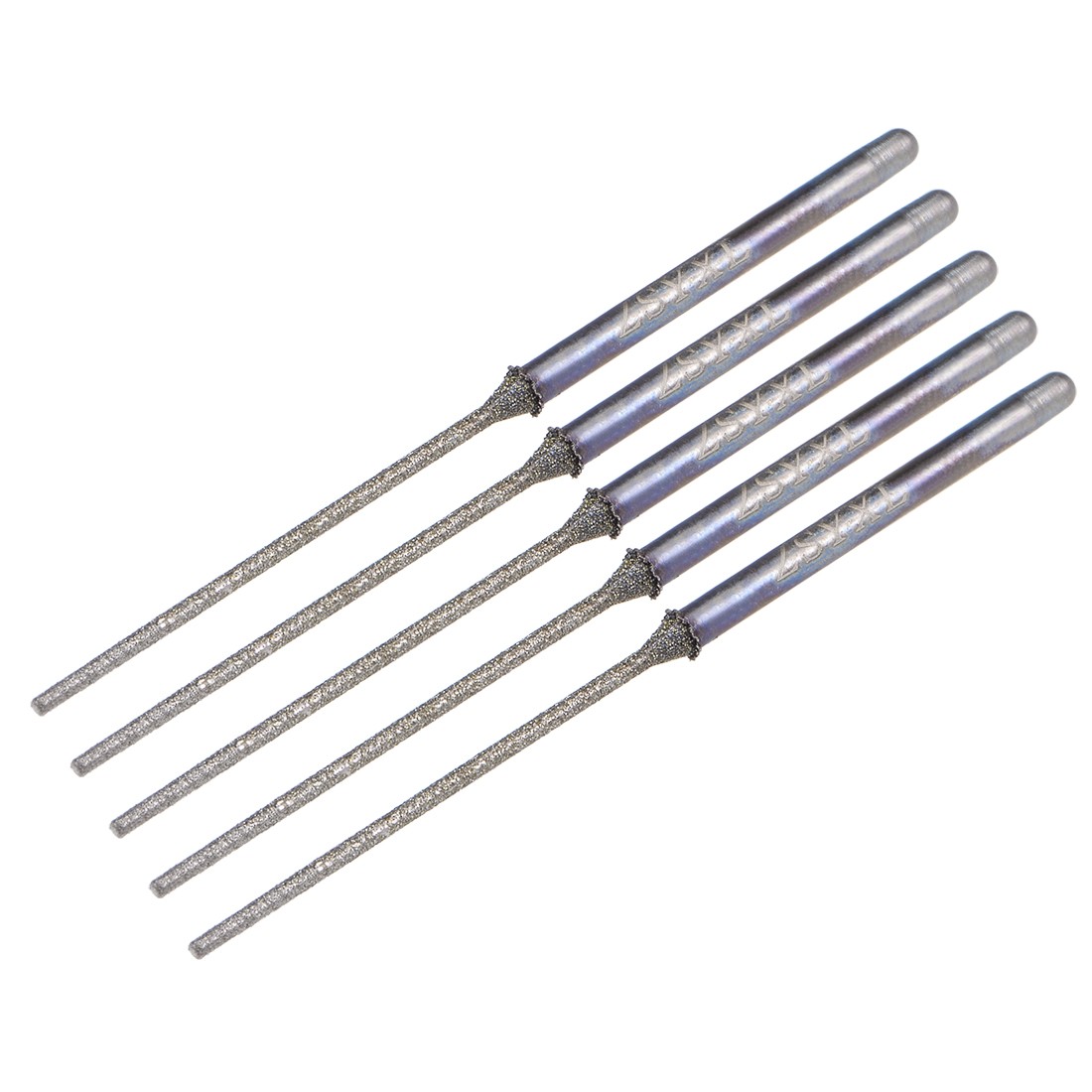 Mini Diamond Burrs Drill Bit 2.35mm Shank 1.2mm Cylindrical Ball Nose 5Pcs