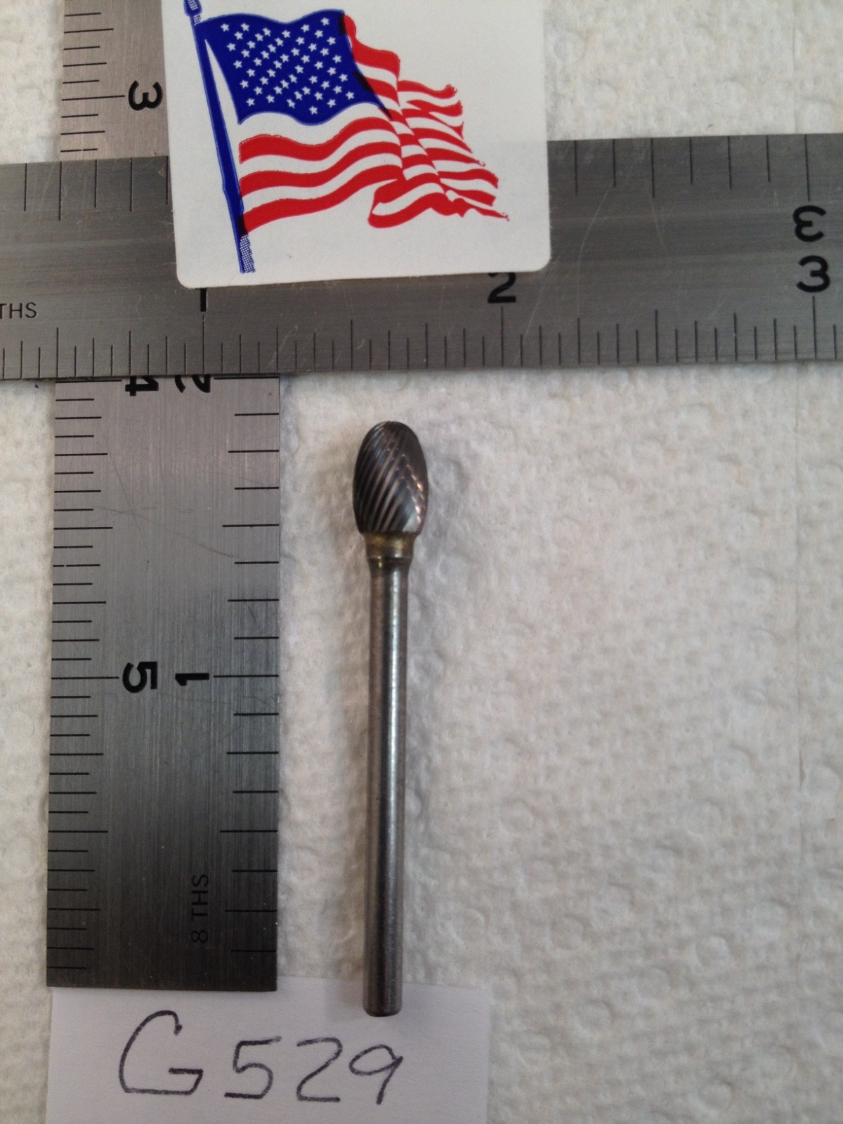 1 NEW FALCON / SGS 1/8" SHANK CARBIDE BURR SE-51 SINGLE CUT. OVAL. USA (G529)