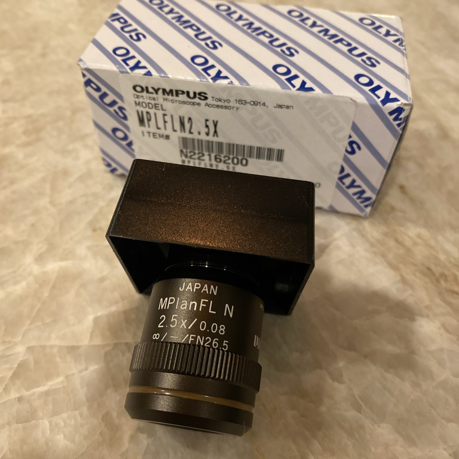 OLYMPUS Microscope Objective MPlanFL N 2.5x/ 0.08 New In Box MPLFLN2.5X