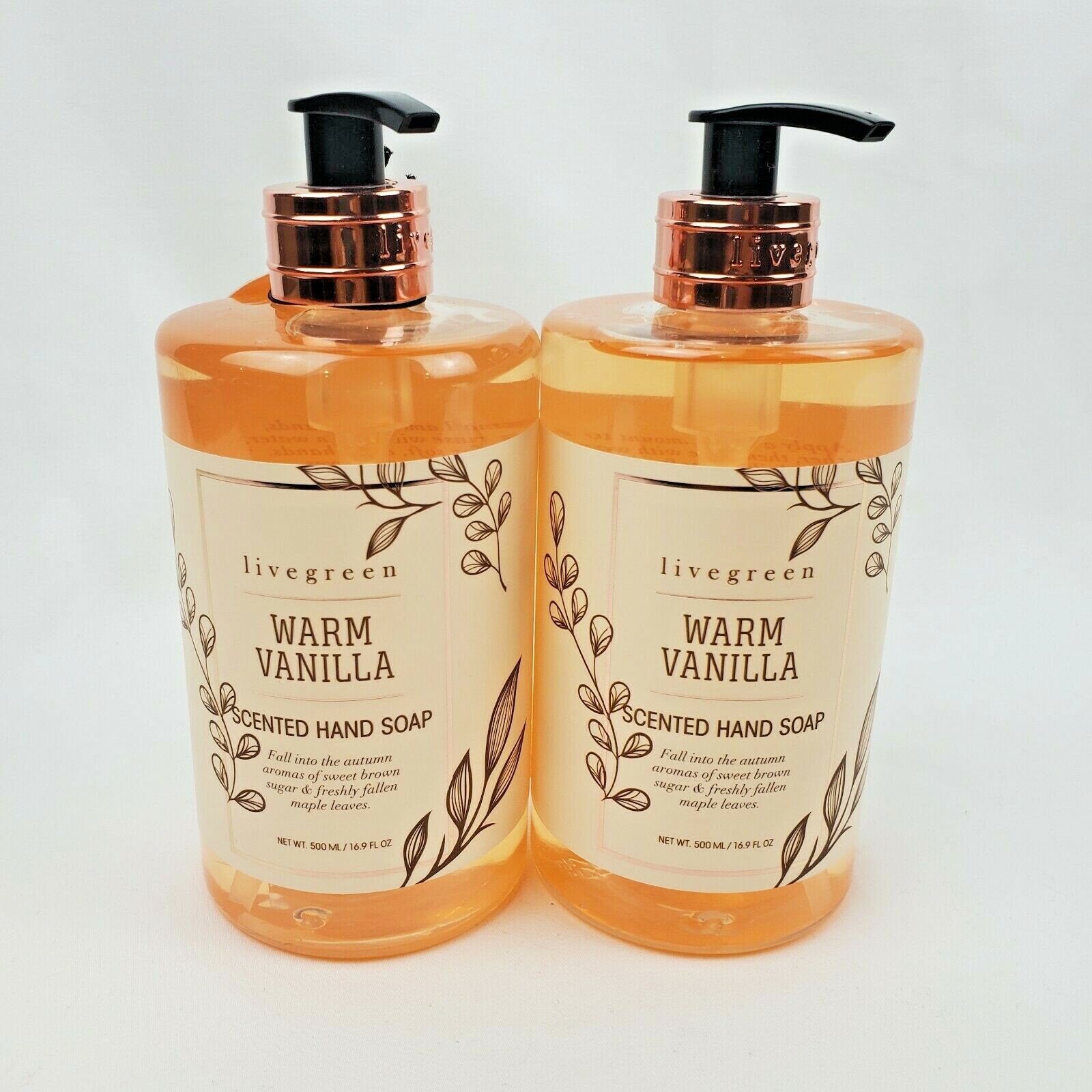 2X Livegreen Warm Vanilla Scented Hand Soap 16.9oz each