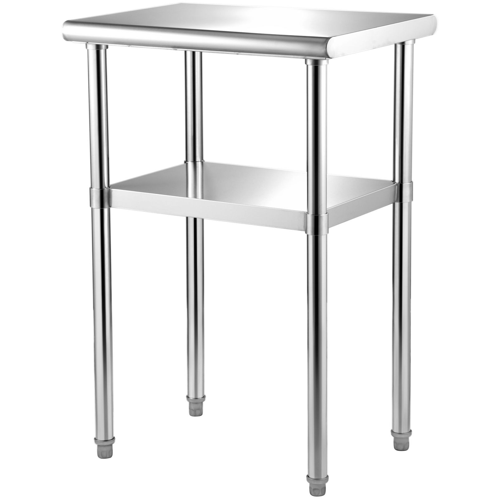 Stainless Steel Prep Table 24x18in, 600lbs Load, Adjustable Undershelf