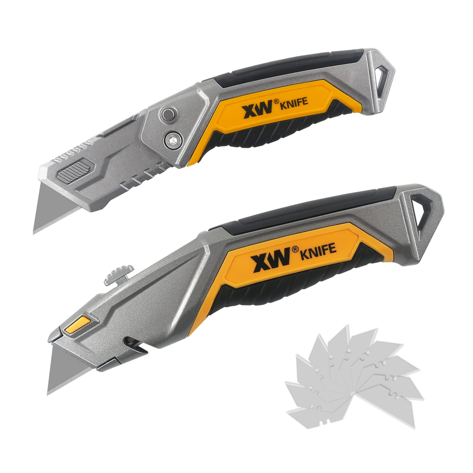 Utility Knife Set 18 PCS Heavy Duty Zinc Alloy Retractable Box Cutter Folding