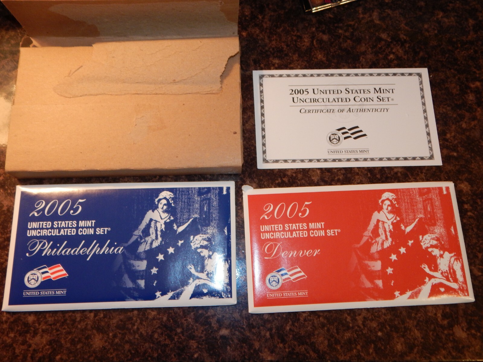 2005 Mint Set Original Envelope 22 Uncirculated US Coins Satin Finish w Buffalo
