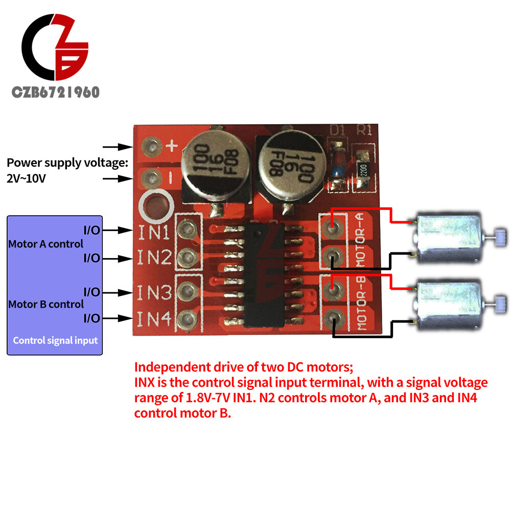 5PCS Dual H-bridge Motor Driver 1.5A Drive Module For DC / 2-Phase Stepper Motor
