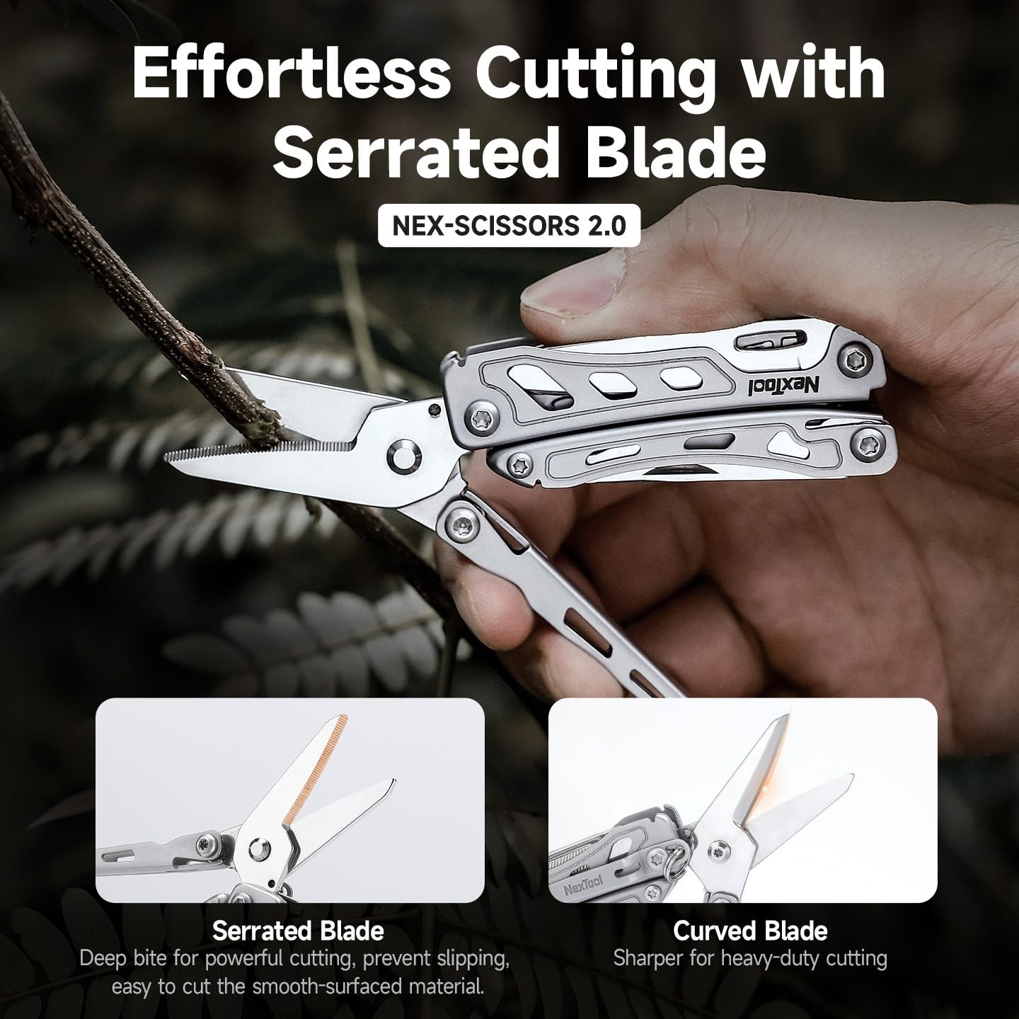 F12 Mini Multitool, 13-in-1 Keychain Multitool with Serrated Scissors, File a...