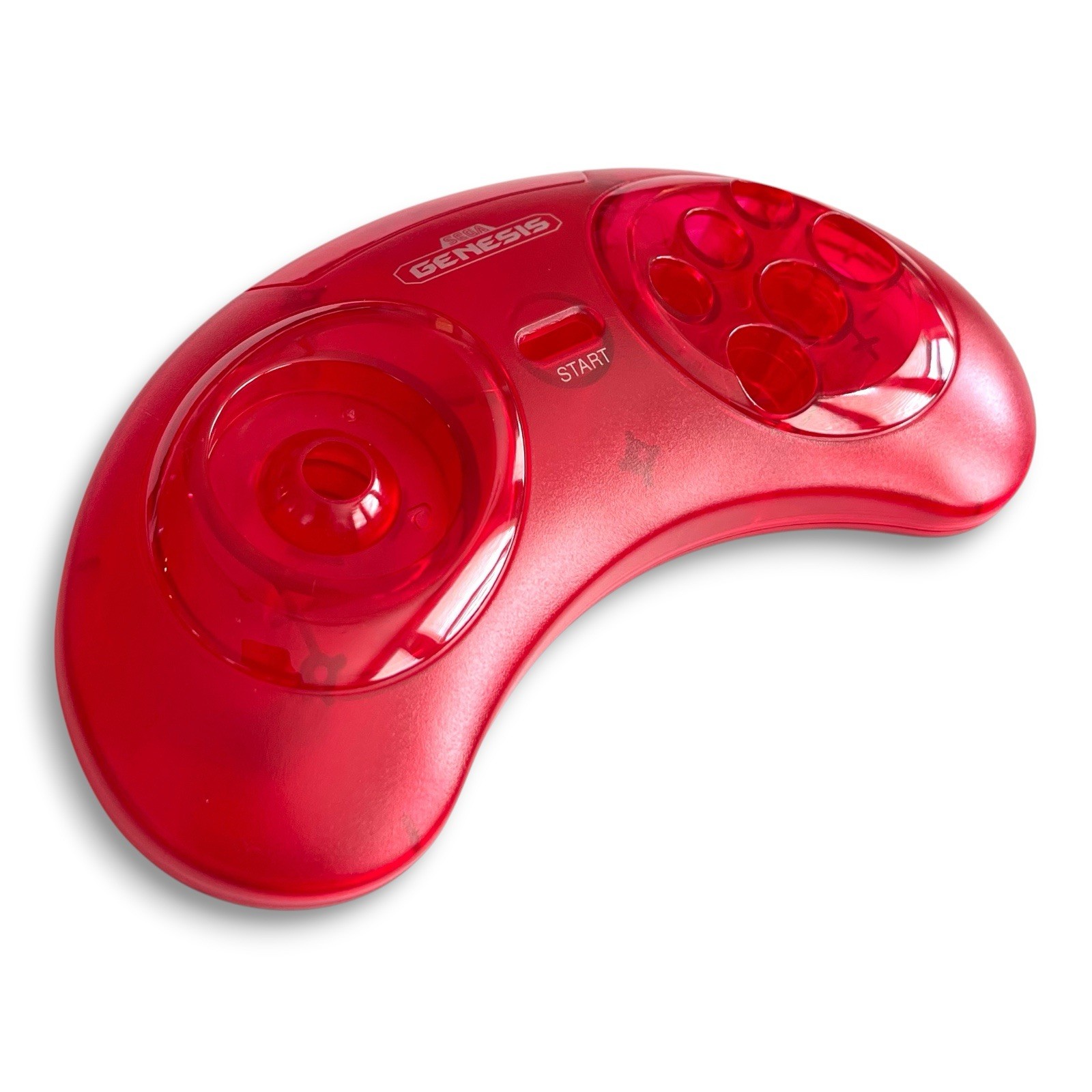 Clear Red Sega Genesis Controller Shell 6 Button Replacement Housing MK-1653