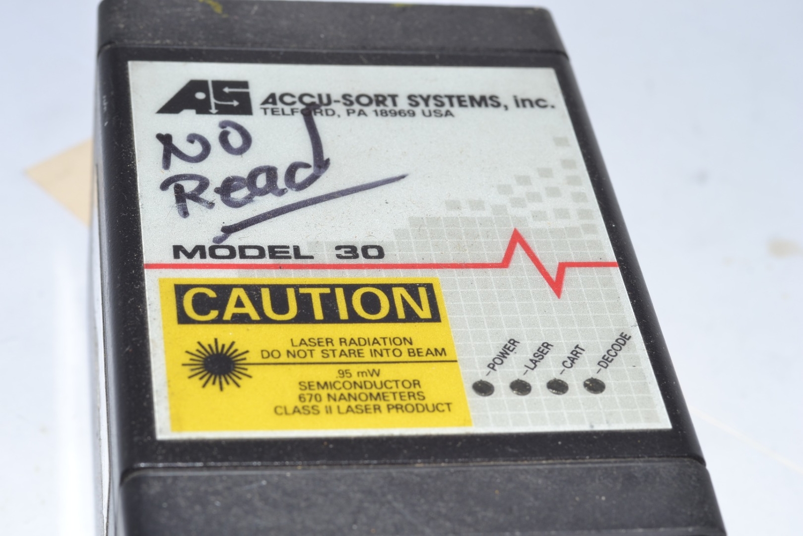 PARTS Accu-Sort Model 30 Barcode Scanning System - Laser