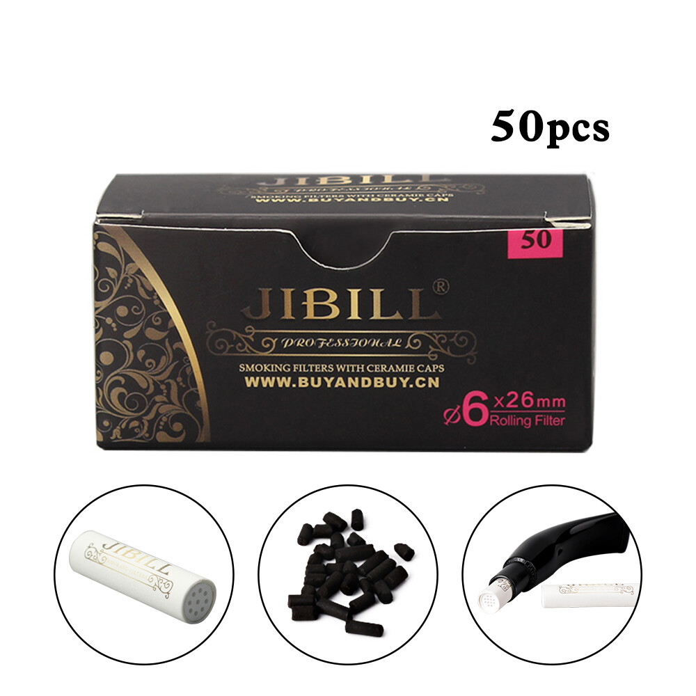 6mm Pipe Filters 50 Count Activated Carbon Filters For Tobacco Pipe Ceramic Cap
