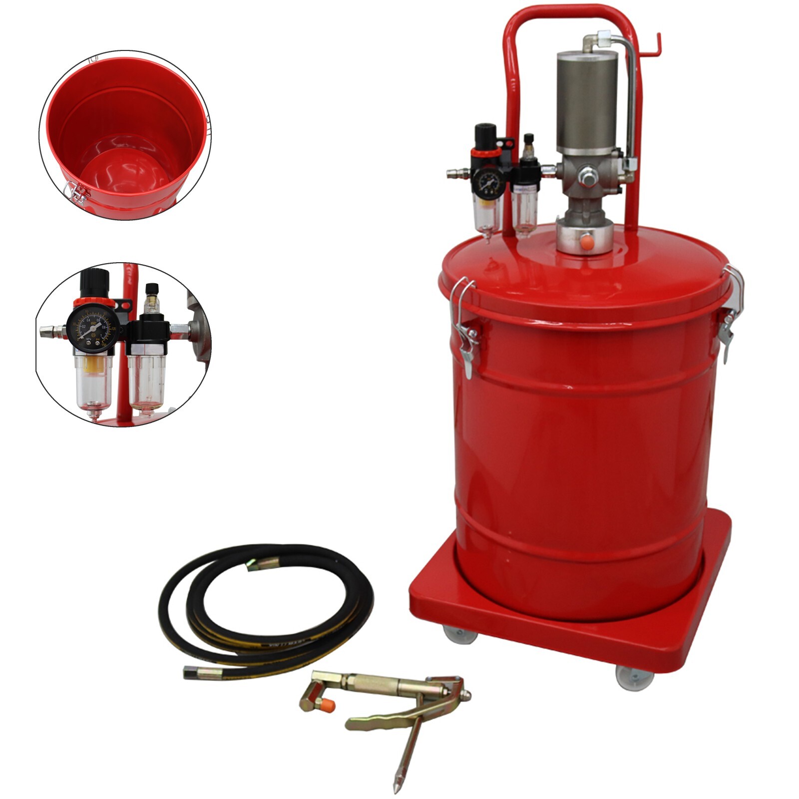 10gal/40L Pneumatic Grease Gun Car Machinery Lubricating Oil Injector 0.85L/Min